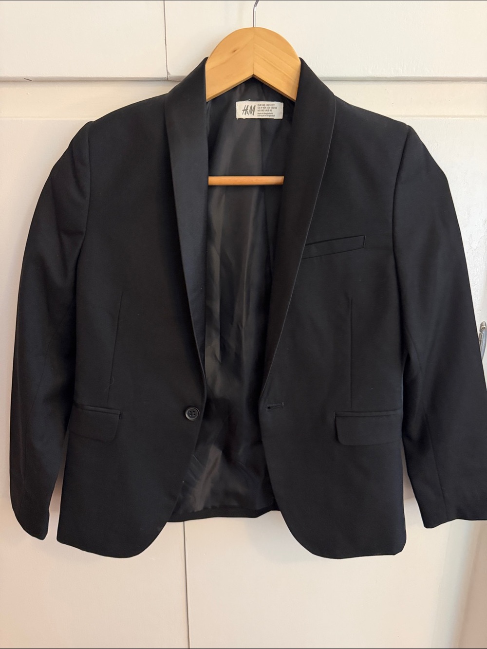 H&M Black Men's Shawl Collar Blazer - Tailored Evening Jacket